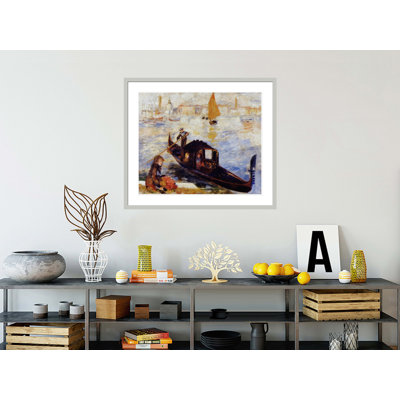 «Gondola on the Grand Canal in Venice» par Pierre-Auguste Renoir, impression giclée encadrée