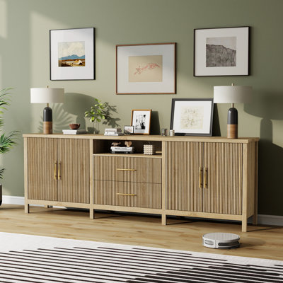 TV Stand for 100 Inch TV, Modern Entertainment Center TV Console Table with Storage Cabinet