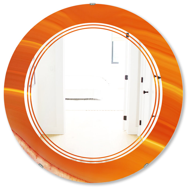Miroir mural moderne et sans cadre à motif triple c agateinwave, H 31,5 po x l po
