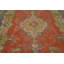 Tapis orange médaillon traditionnel en laine 10 x 13