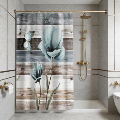 Ensemble de rideau de douche Floral