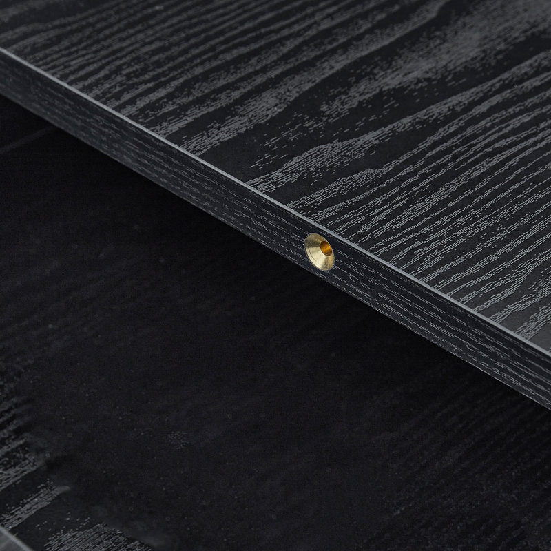 Table de salle à manger extensible avec rangement, 150 à 180 cm, table rectangulaire noire coulissante, structure en noyer, capacité de 4 à 8 personnes, structure télescopique, extension fluide, largeur de 80 cm, hauteur de 76 cm, bicolore
