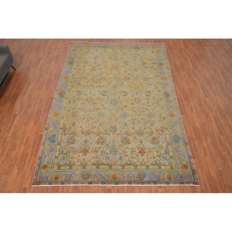 Tapis traditionnel rétro en laine 9 x 14
