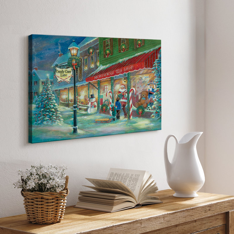 Candy Cane Lane - Cavas enveloppés de galerie, H 24 po x l 36 po