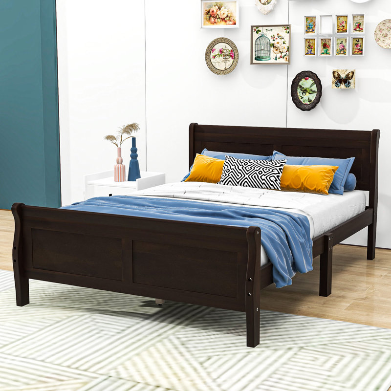 Wood Platform Bed with Headboard and Footboard, Full/Double, Espresso