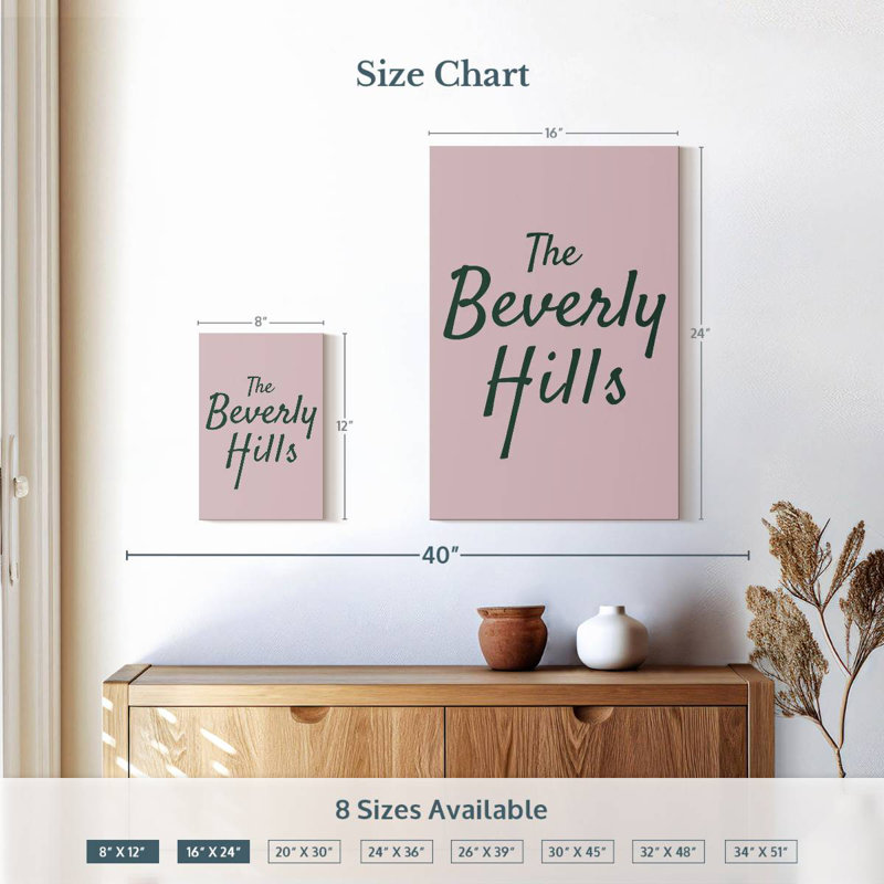 The Beverly Hills, 12" H x 8" W