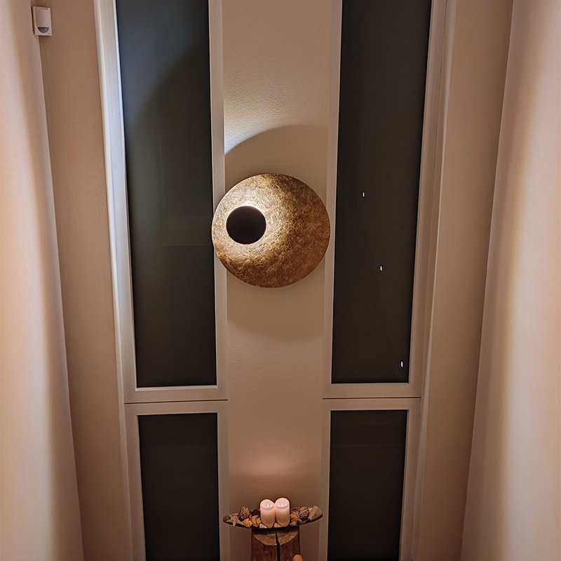 Plate LED wall light, White, 10cm H x 60cm W x 40cm D