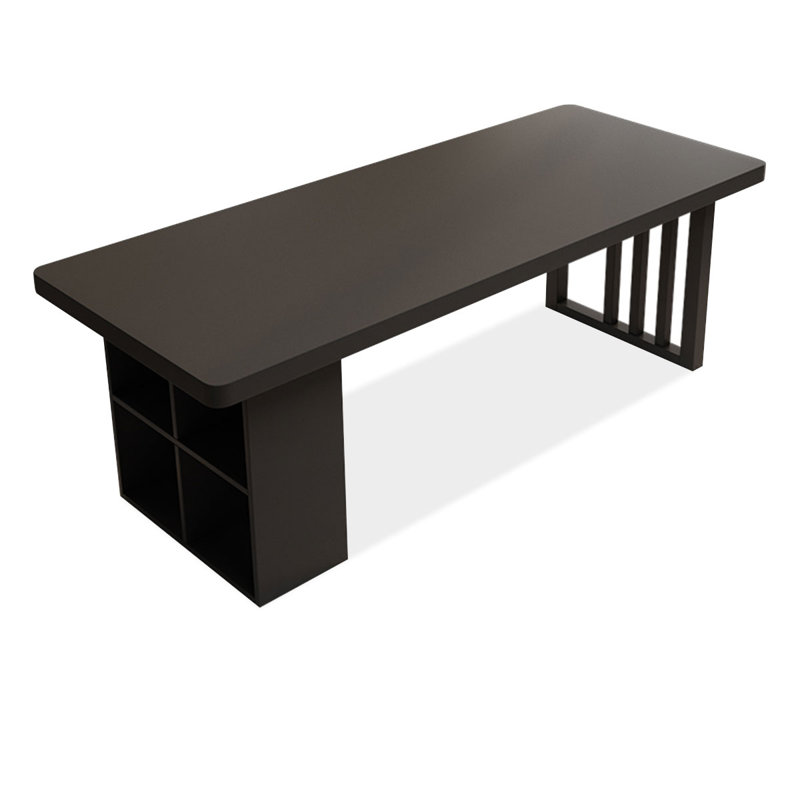 Bureau rectangulaire en bois massif noir, H 29,53 po x l 78,74 po x P 31,5 po