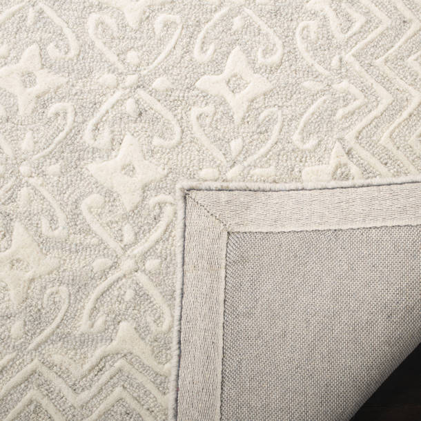 Tapis Beige Sable en Coton 140 x 200 cm à Motif Texturé Touffeté à la