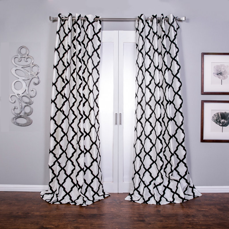 Danis Semi Sheer Curtain Single Panel, 54" W x 96" L, White