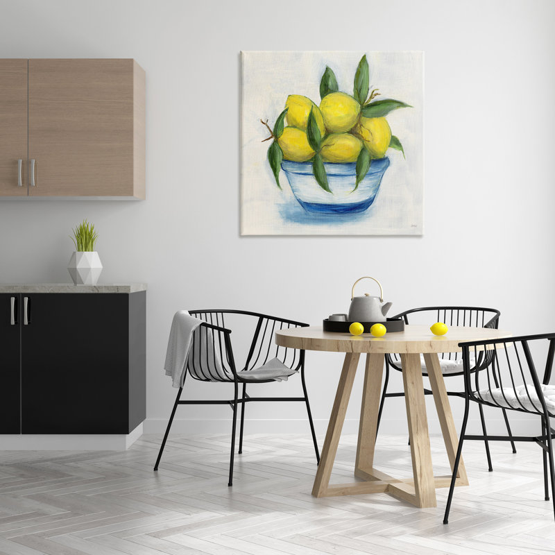 "Peinture traditionnelle de citrons" par Marilyn Dunlap sur toile, H 36 po x l 36 po