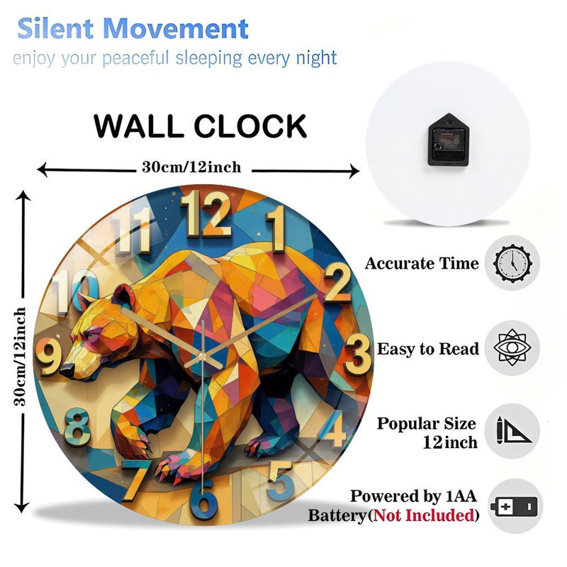Horloge murale géométrique 12 po