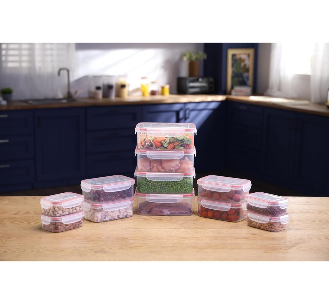 Casabella Plastic Airtight Food Storage Containers,-Reusable,With Lids