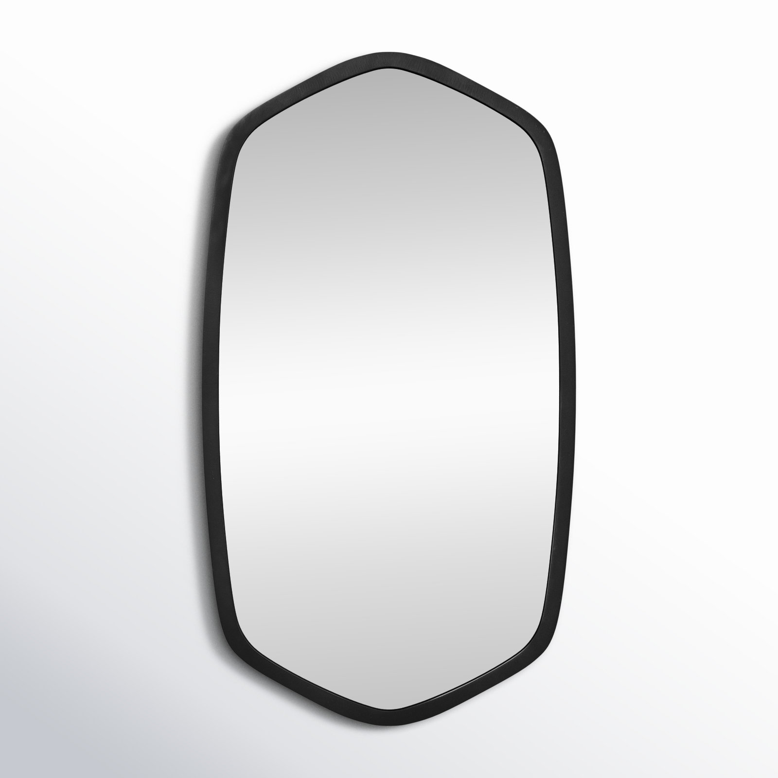 Glover Wood Hexagon Mirror, 36" x 20", Black, Vertical