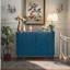 Armoire décorative, armoire de rangement ovale avec 4 portes, armoire buffet avec rangement, armoire de rangement décorative