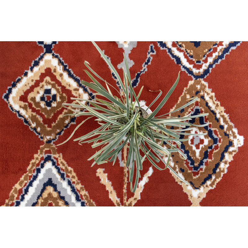 Tapis rouille / bleu Pelluri, Tapis de couloir 2 pi x 4 pi
