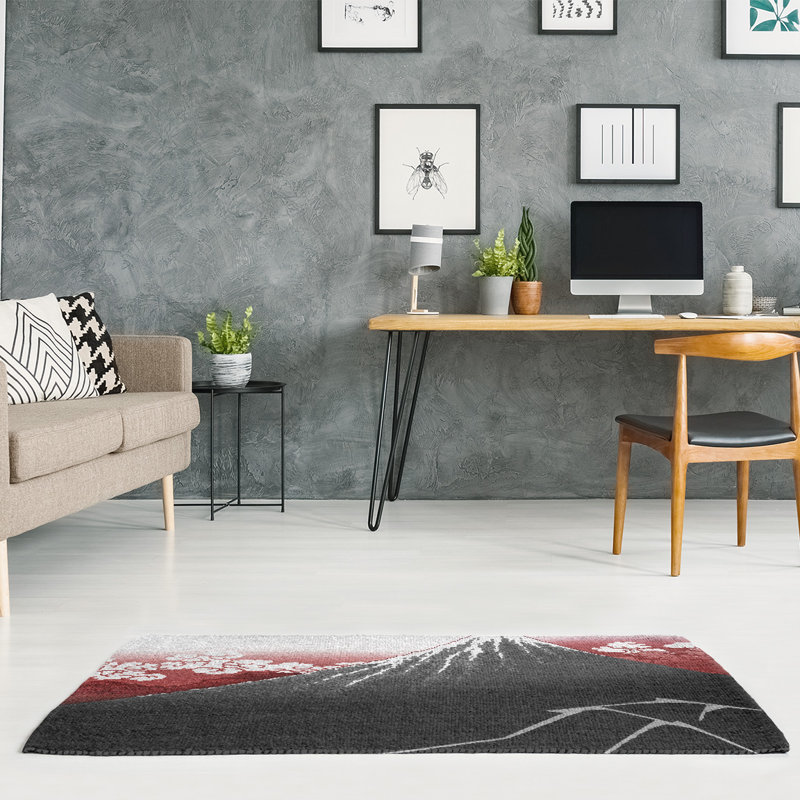Tapis en dessous de la porte gris/rouge summit, Rectangle 2 pi x 3 pi