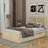 Wood Storage Platform Bed with 4 Drawers and Rattan Headboard-1103836188-1095727448