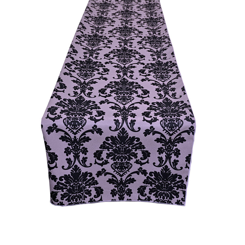 Poplin Damask Table Runner, Lavender, 60" L x 12" W