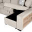 Beige With Convertible Design, & Spacious Storage Compartment 109" Sectional Pull-out Bed, Ports Space