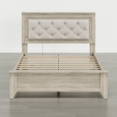 Transitional Upholstery Bed With Led Light