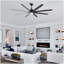 Ventilateur de plafond 72 po d'intérieur noir intelligent avec lumière DEL et télécommande