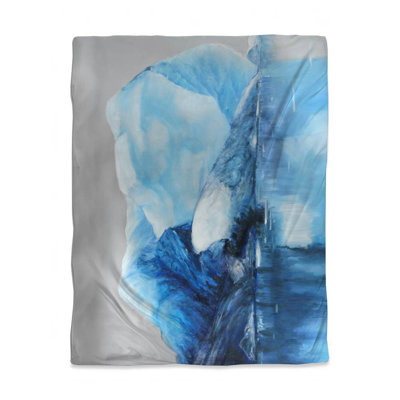 Bedroom Coastal Blue Duvet Cover - Iceland Icebergs Decor