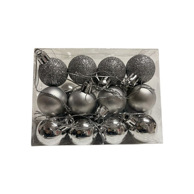 3CM Electroplated Christmas Plastic Shiny Matte Powder Set  12 Sets  Festive Christmas Tree Decoration Hanging
