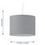 22cm H Cotton Drum Pendant Shade ( Uno ) in Grey
