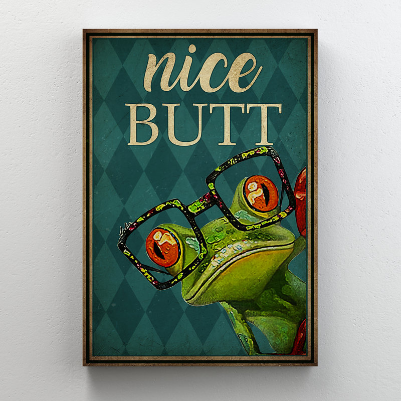 Une grenouille - jolie toile tendue avec toile tendue - grenouille, décoration de salon, décoration de salon vert