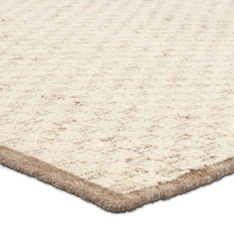 Tapis ivoire uni fait à la main Cath ELZ01 , Rectangle 6 pi x 9 pi