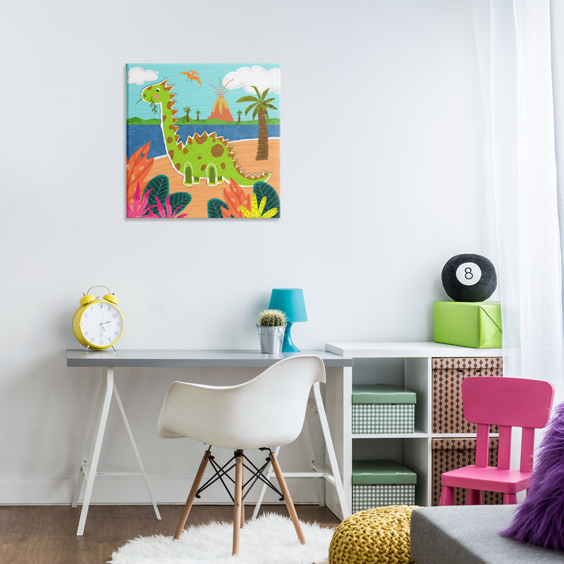 «Dinosaur on Beach» par Tina Finn, H 24 po x l 24 po