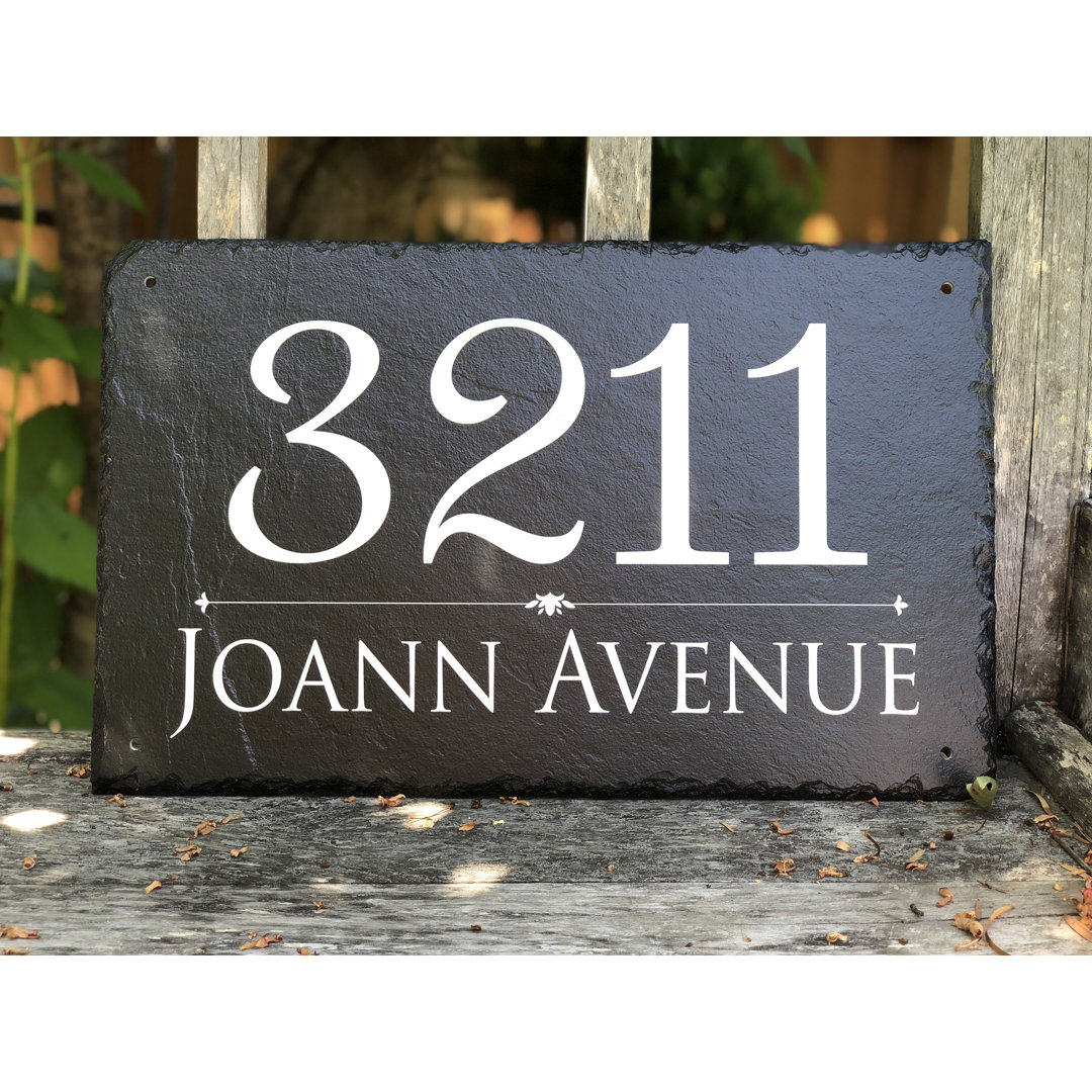 Sassy Squirrel Ink Personalized Slate Stone Address Plaque Home Decor Outdoor House Number  Sassy Squirrel Ink 