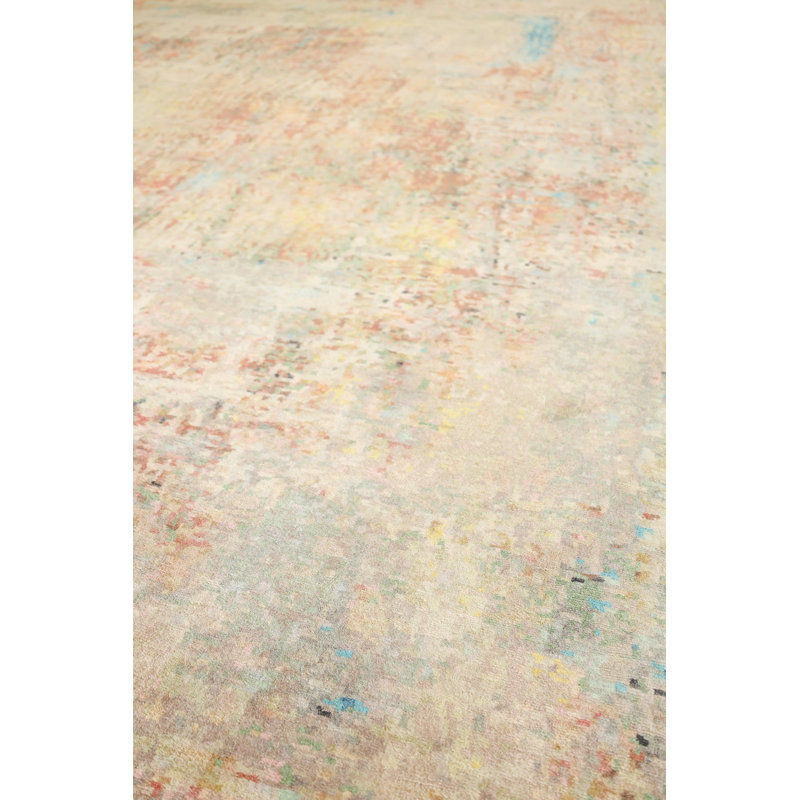 Wool And Silk Afghan One-of-a-Kind Rectangle 9' X 12' Area Rug