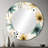 Riste Teal & Beige Elegant Floral Pattern - Floral Large Wall Mirror, Cottage Round Decorative Mirror, Printed Metal Art-2074933028