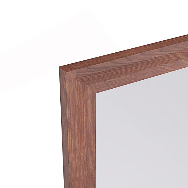 60"X40" Oversized Modern Rectangle Bathroom Mirror, Walnut