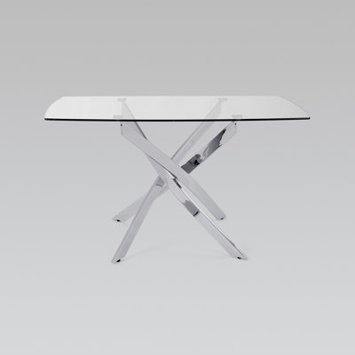 Glass Top Metal Base Dining Table