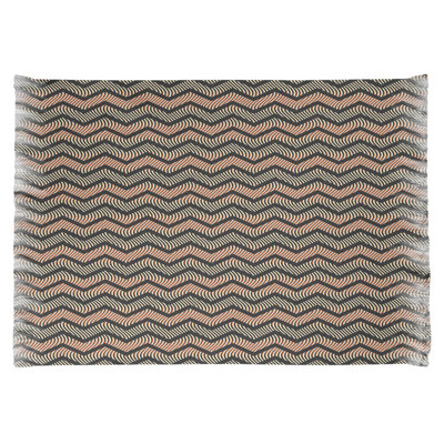 Tapis brun ondulé chevrons