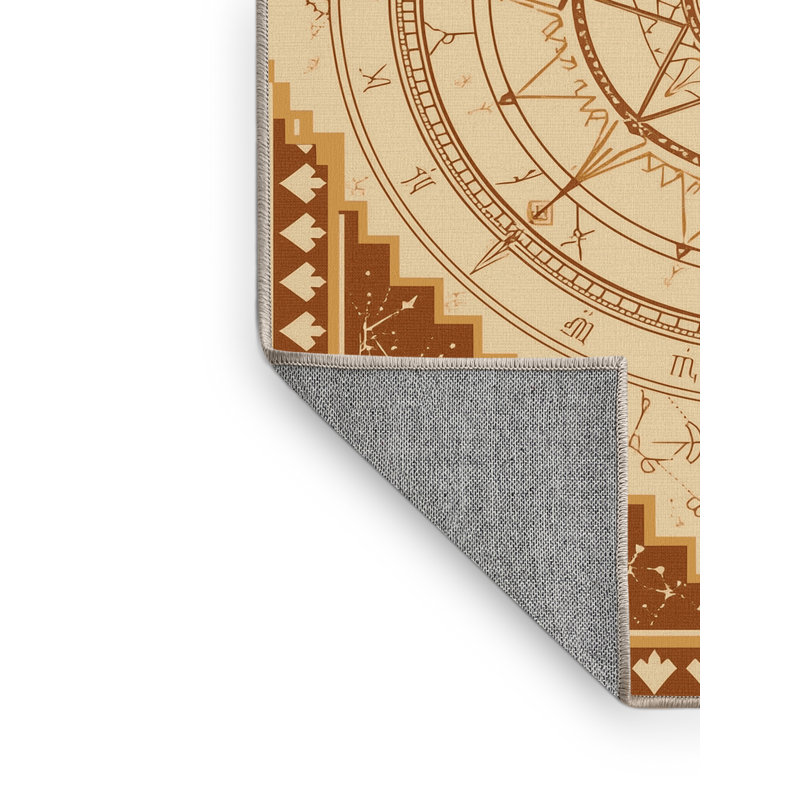Tapis marocain d'inspiration mondiale lavable à la machine Parkwoods - reliure beige, 7 x 9