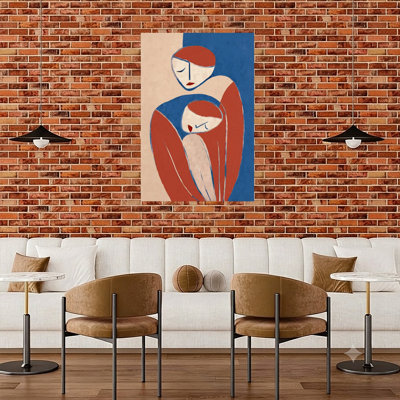 Comforting Embrace Abstract Bold Contemporary Wall Art Print by Flow Line - Wrapped Canvas Print