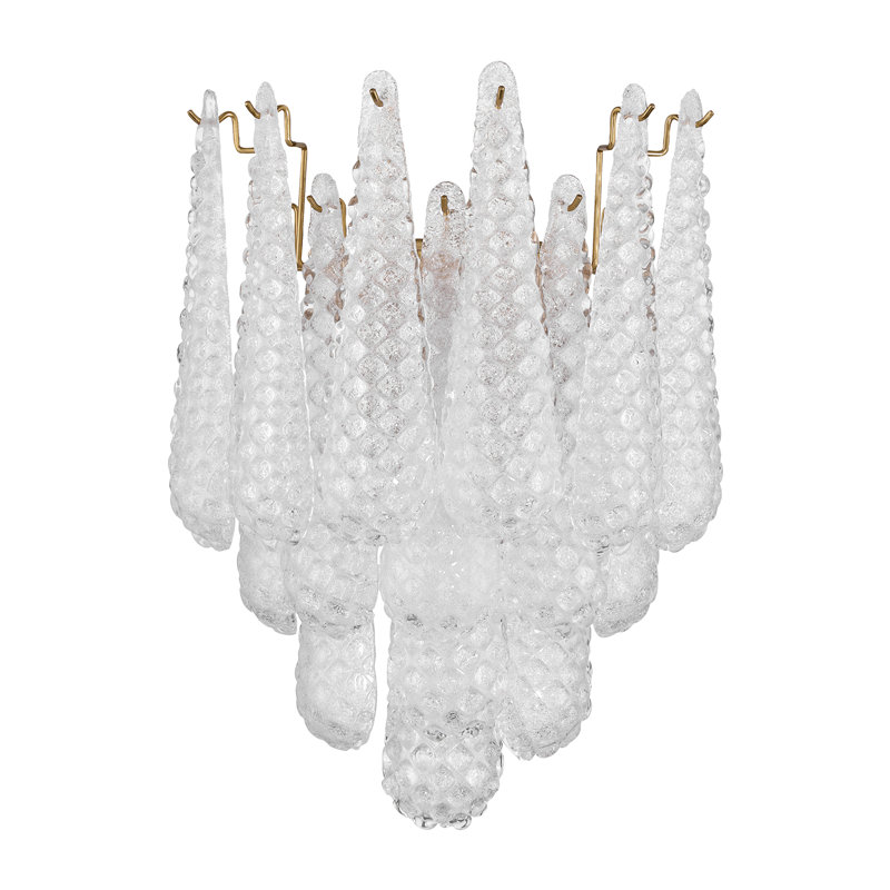 Harrell 2 Light Aged Brass Sconce, White