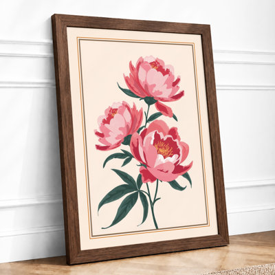 Pink Peonies Botanical - Framed Print