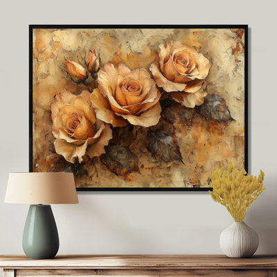 Inayat Roses Earth Tones Blooms I - Roses, art mural sur toile