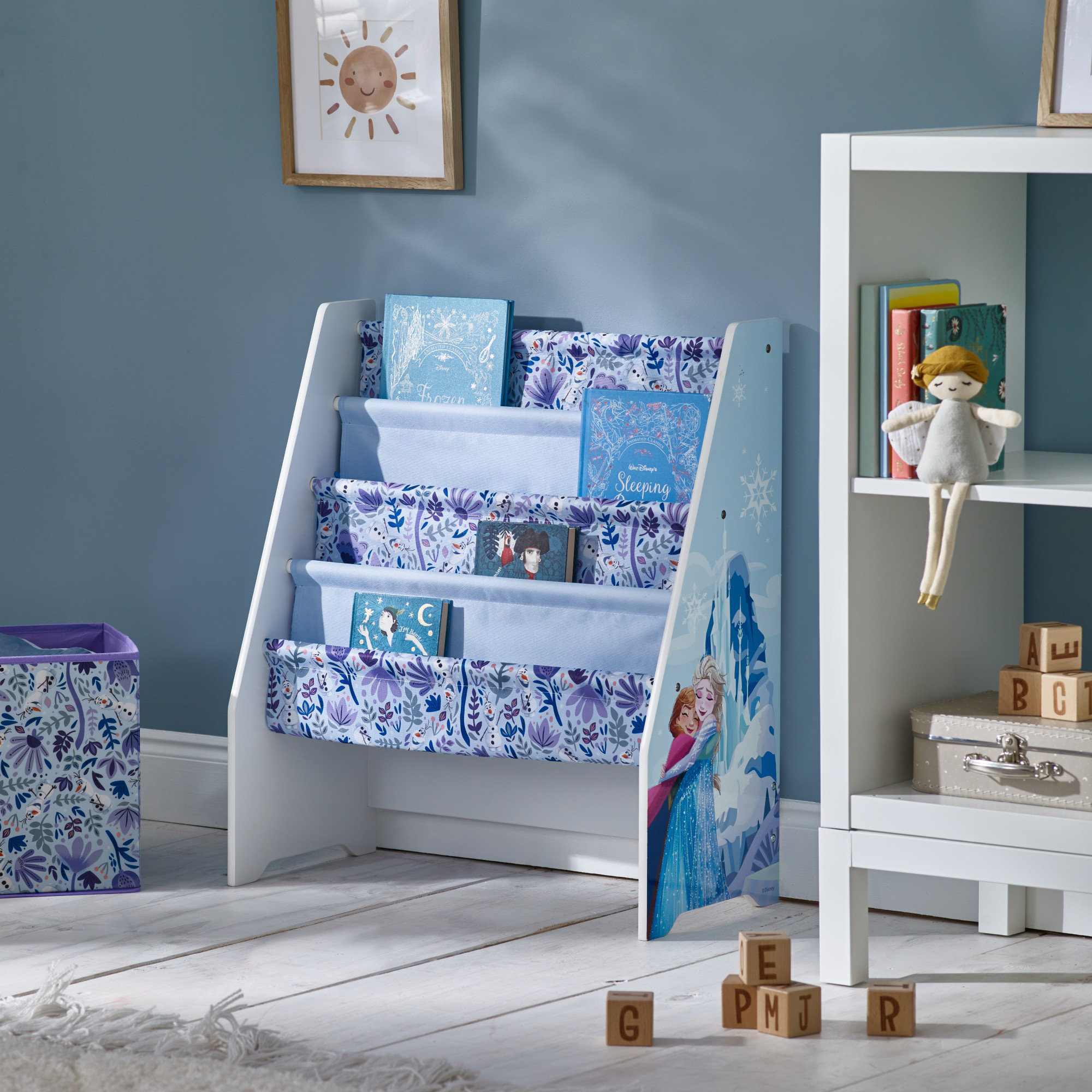 Disney Frozen Wooden Book Storage Rack Perfect for Kids Bedrooms and Playrooms