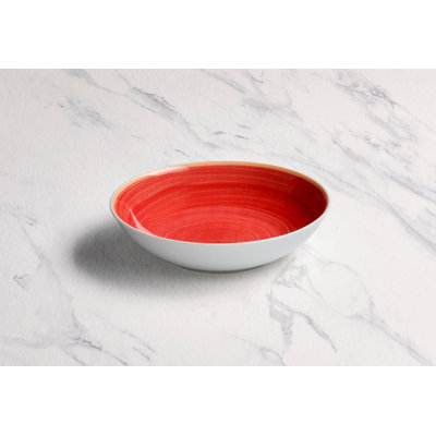 Assiette creuse profonde en porcelaine vitrifiée de qualité supérieure Twister-MOKKA | Va au micro-ondes et au lave-vaisselle | Paquet de 6