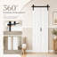 Porte de grange pliante Bifold 64 po x 84 po, porte de placard coulissante à 6 panneaux avec quincaillerie incluse, panneaux de porte pré-assemblés, porte de grange en panneau de fibres à densité moyenne résistant à l'eau, ensemble de rail lisse et silencieux, blanc-113356981-130165833