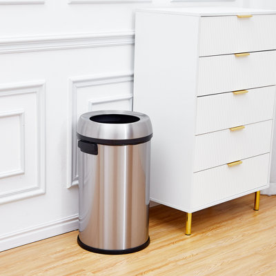 Poubelle robuste à couvercle pivotant en acier inoxydable de 17 gallons résistante aux empreintes digitales pour le bureau à domicile et l'utilisation commerciale