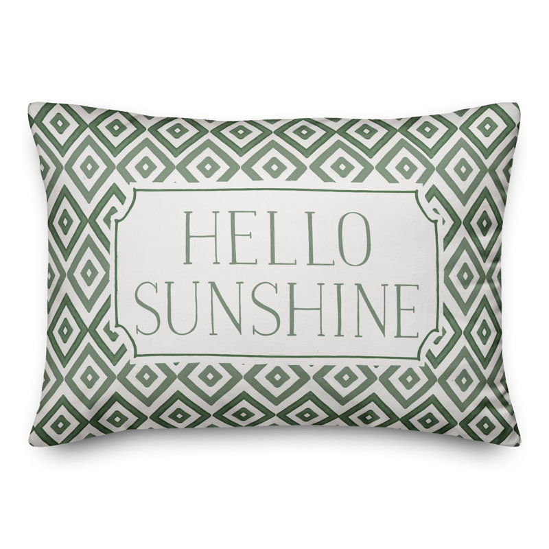 Housse de coussin rectangulaire d'extérieur Hello Sunshine, Vert