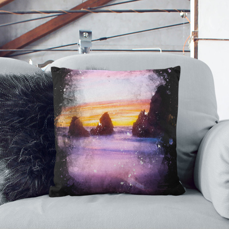 Square Throw Cushion, Black, 55cm H x 55cm W x 20cm D