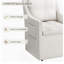Ensemble de 2 chaises de salle à manger luxueuses avec fauteuil rembourré blanc avec poche latérale et roulettes